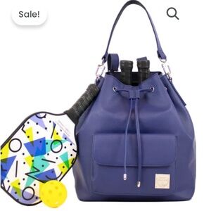Court couture blue Pickleball bucket bag backpack